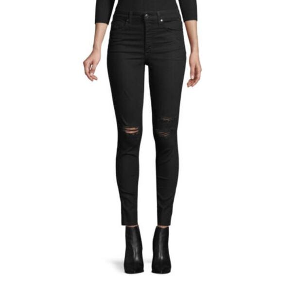 Joe’s Jeans Black Distressed Skinny Jeans - Picture 1 of 11